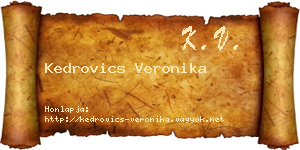 Kedrovics Veronika névjegykártya